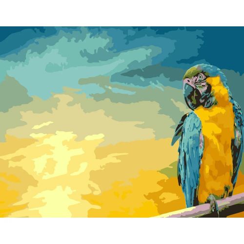 Картина за номерами "Синьо-жовтий папуга" ★★★ фото