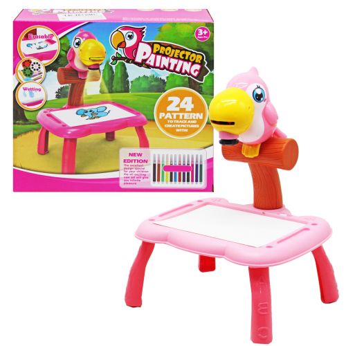 Столик с проектором "Попугай" (розовый) фото