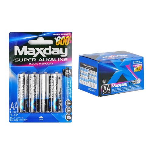 Батарейки “Maxday” C57143 (20) Alcaline, пальчикові, АА 1,5V, ЦІНА ЗА 48 ШТ.  У БЛОЦІ фото