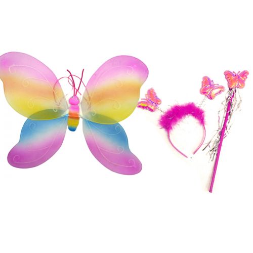 Карнавальний костюм "Райдужна метелик" (рожевий) фото