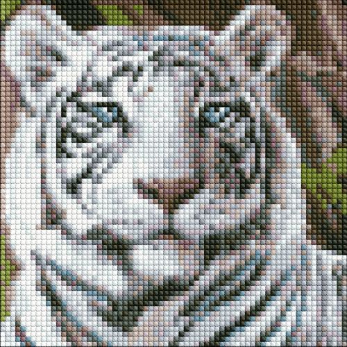 Алмазна мозаїка без підрамника "Бенгальський тигр" 20х20 см фото