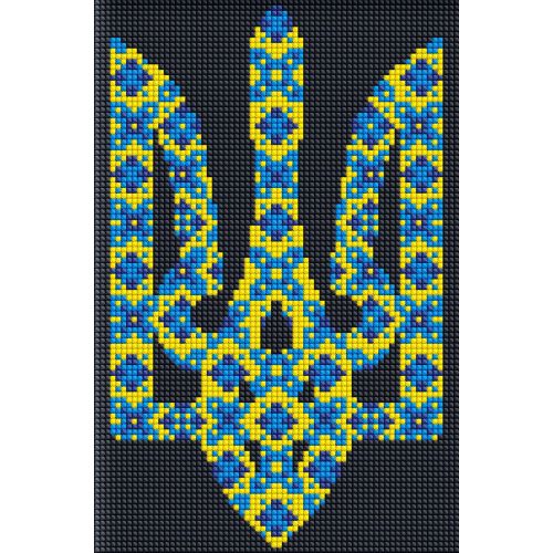 Алмазная мозаика без подрамника "Символ Украины" 20х30 см фото
