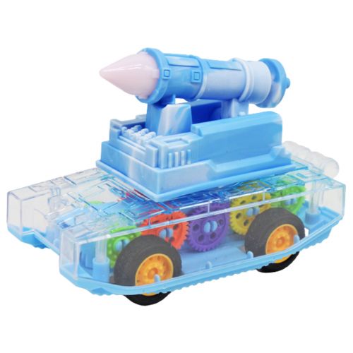 Інерційна машинка-світяшка "Танк", блакитний фото