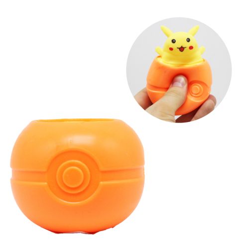 Іграшка-антистрес "Покемон у покеболі", помаранчевий фото