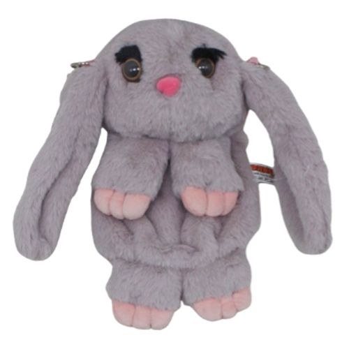 Мʼяка іграшка-рюкзак "Кролик" (бузковий) фото
