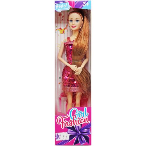 Лялька "Girl fashion" у малиновому (28 см) фото