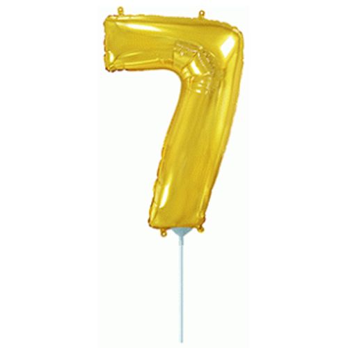 Шарик фольгированный "День Рождения: Цифра 7", мини, золото фото