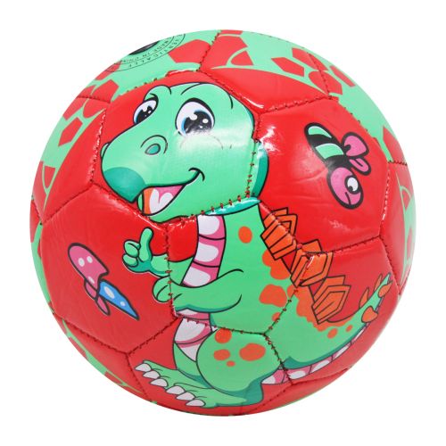 Мяч футбольный №2 Динозаврики (красный) фото