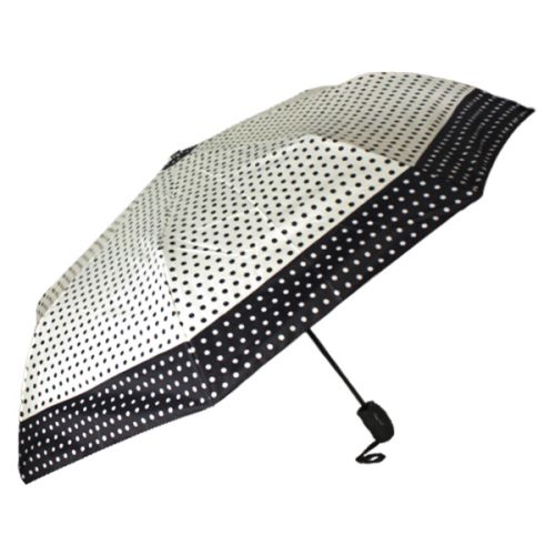Зонтик полуавтоматический "Горошек", белый фото