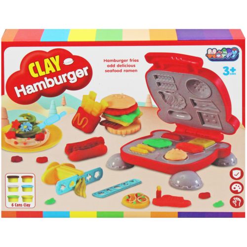 Тісто для ліплення “Clay Hamburger”, 8 аксесуарів, 6 кольорів, у коробці фото