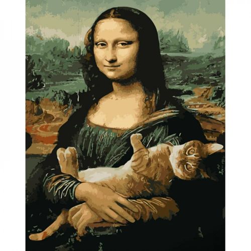 Картина по номерах Мона Ліза з котом 40х50 фото