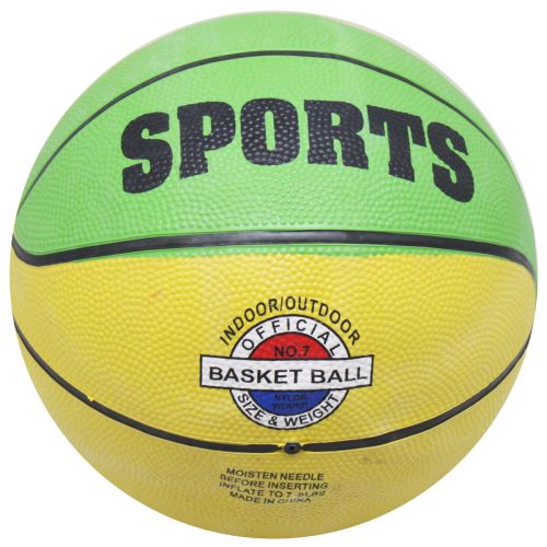 Мяч баскетбольний жовтий+зелений фото