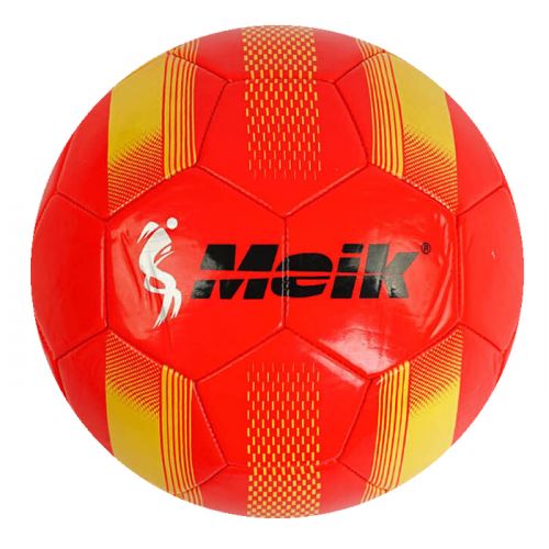 Мяч футбольный №5 лакированный "Meik", красный фото