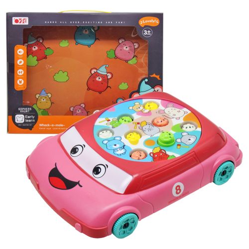 Інтерактивна іграшка "Машинка-стукалка: Впіймай мишку" (рожева) фото