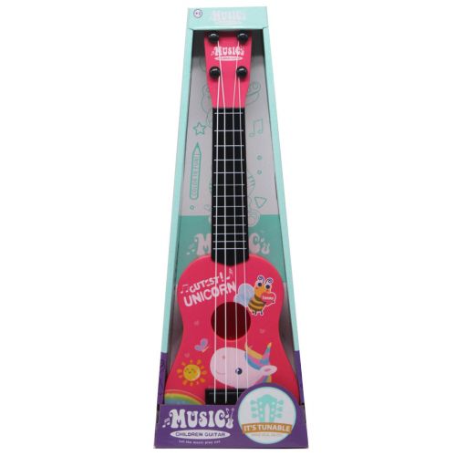 Гитара четырехструнная "Зверушки" (розовая) фото
