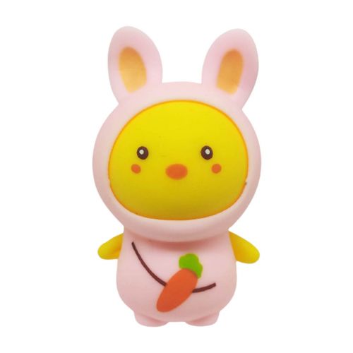 Іграшка-антистрес "Зайчик у костюмі", рожевий фото