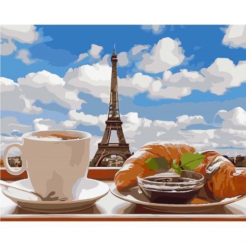 Картина по номерам "Завтрак в Париже" 40х50 см фото