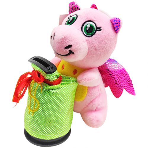 Мʼяка іграшка-скарбничка "Дракончик", рожевий фото