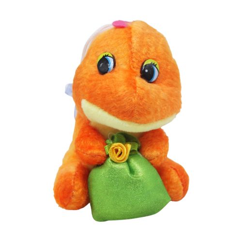Мягкая игрушка "Дракон с мешочком", оранжевый (9 см) фото