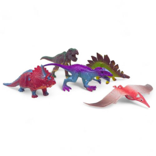 Набор резиновых фигурок "Динозавры", 5 фигурок фото