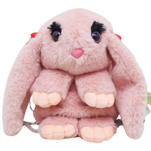 Рюкзак Кролик рожевий, висота 27 см фото