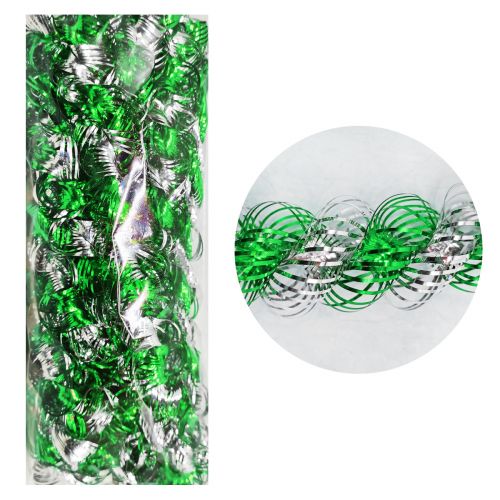 Мішура спіральна двоколірна, зелена фото