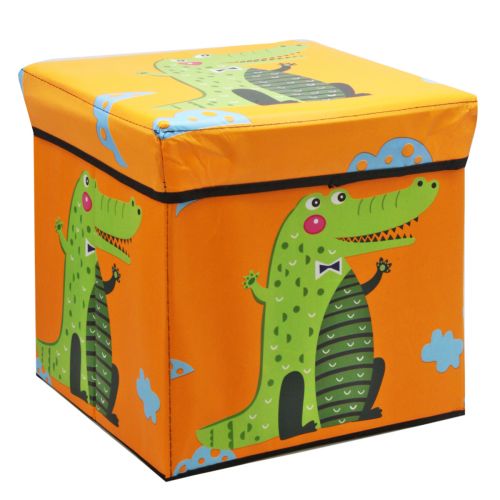 Кошик-пуфик для іграшок "Крокодил" (помаранчевий) фото