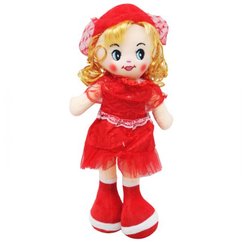 Мягкая кукла "Полина", красная (37 см) фото