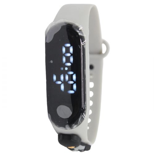 Сенсорний електронний годинник (сірий) фото