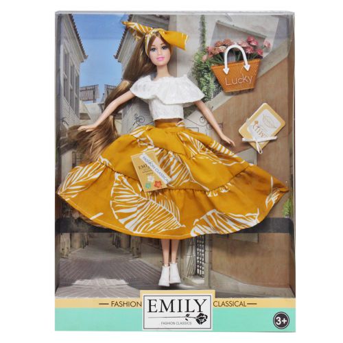 Лялька "Emily" з квітами у кошику фото