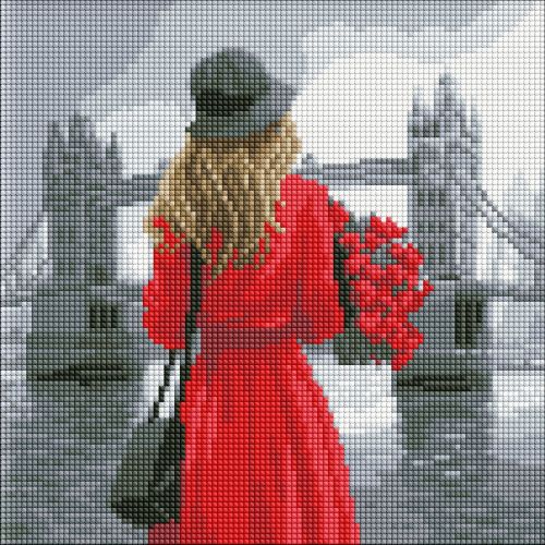 Алмазна мозаїка без підрамника "Туманний Лондон" 30х30 см фото