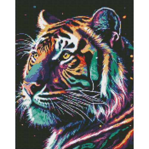 Алмазна мозаїка "Фантастичний тигр" 40х50 см фото