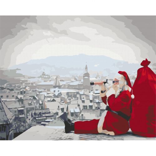 Картина по номерам "Санта не дремлет" ★★★ фото