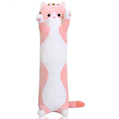 Мʼяка іграшка-обіймашка "Кіт батон", 45 см (рожевий) фото