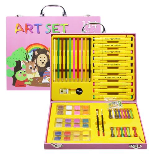 Набор для рисования "Art Set", 114 элементов (розовый) фото