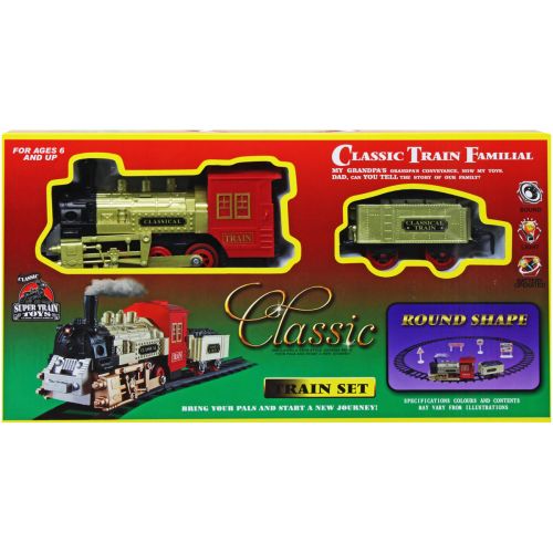 Железная дорога "Classic Train Familial", 73 см, локомотив и вагон фото