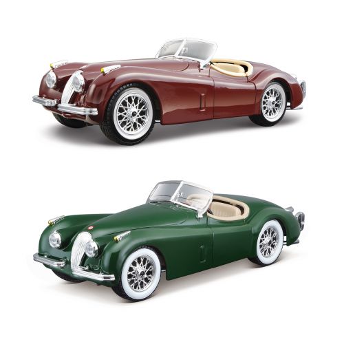 Автомодель - JAGUAR XK 120 (1951) (ассорти вишневый, серебристый, темно-зеленый, 1:24)  мініатюра фото 1