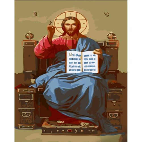 Картина за номерами "Ісус на престолі" ★★★★ фото