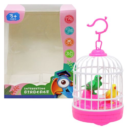 Іграшка на батарейках "Пташки в клітці" (рожевий) фото