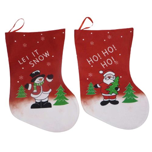 Шкарпетка для подарунків "Новий Рік - принт" 24*18,5см фото