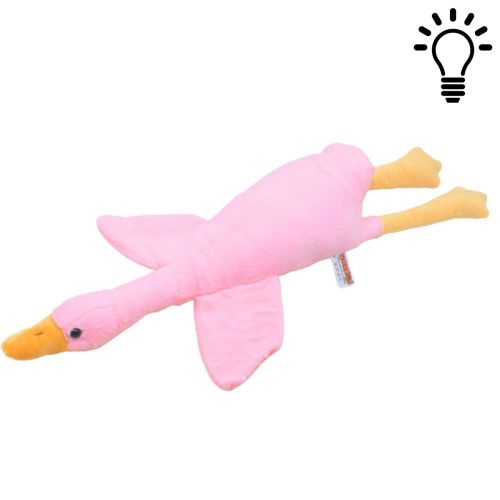 Мягкая игрушка Гусь-обнимусь, 60 см, со светом, розовый фото