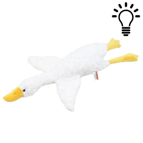 Мʼяка іграшка Гусак-обіймусь, 60 см, світло, кучерявий, білий фото