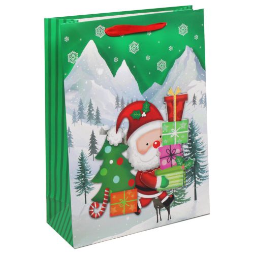 Пакет подарунковий "Санта з подарунками" (30х40 см) фото