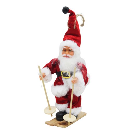 Игрушка Дед Мороз на лыжах вид2 фото
