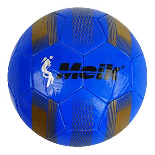 Уценка. Мяч футбольный №5 лакированный "Meik", синий чуть потерта золотая краска фото