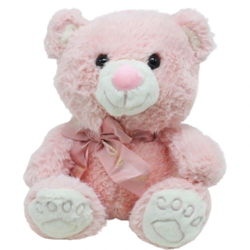 Мʼяка іграшка "Ведмедик", рожевий (27 см) фото