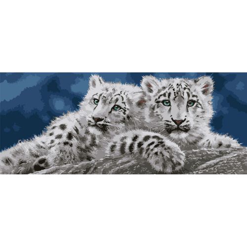 Набір для розпису по номерах Сімʼя леопардів Strateg розміром 50х25 см (WW027) фото
