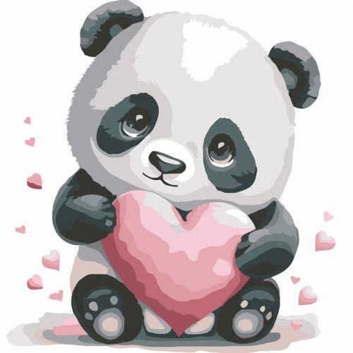 Картина за номерами 30*30см  "Закохана панда" фото
