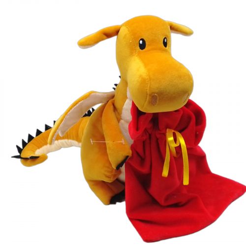 Мягкая игрушка "Дракон Амур" с подарком 30 см (рыжий) фото