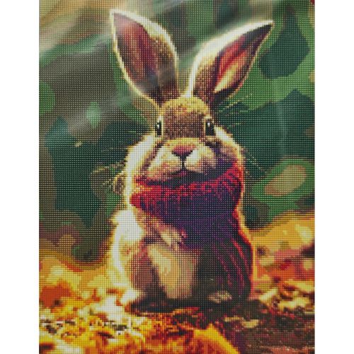 Алмазна мозаїка "Маленький кролик у лісі" 40х50 см фото